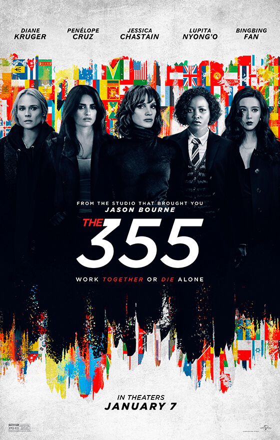 The 355 Poster. In Theaters Now