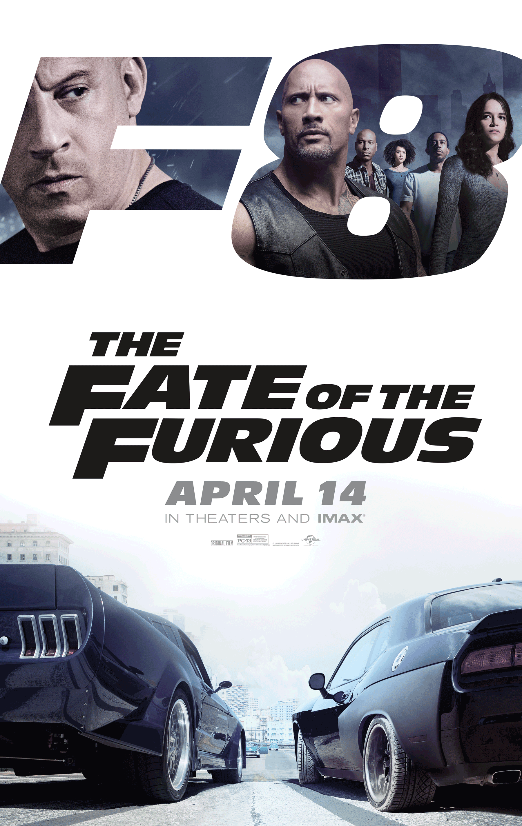 The Fate of the Furious Poster. In Theaters Now