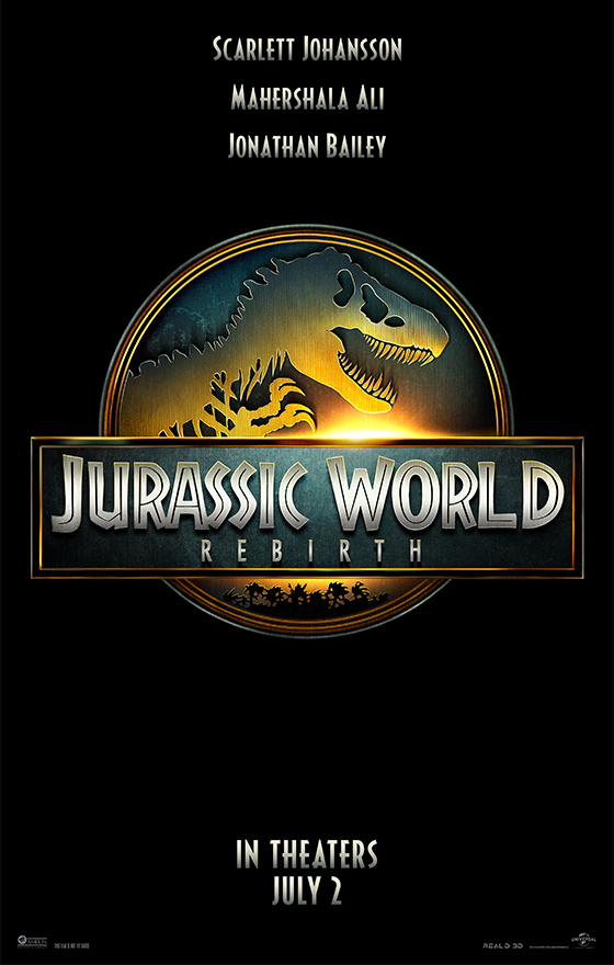 Jurassic World Rebirth Poster. In Theaters July 2, 2025