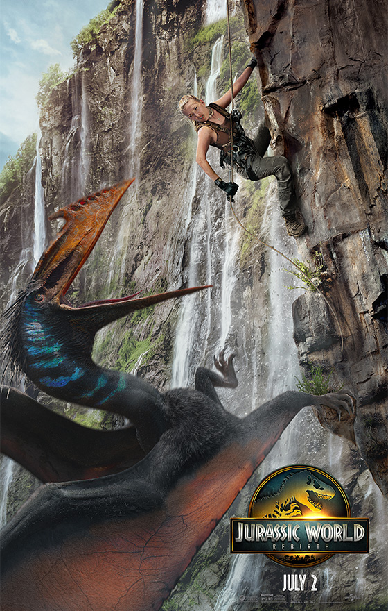Jurassic World Rebirth Poster. In Theaters July 2, 2025